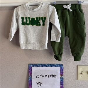 Lucky Brand Gray and Green Kids Matching Set
